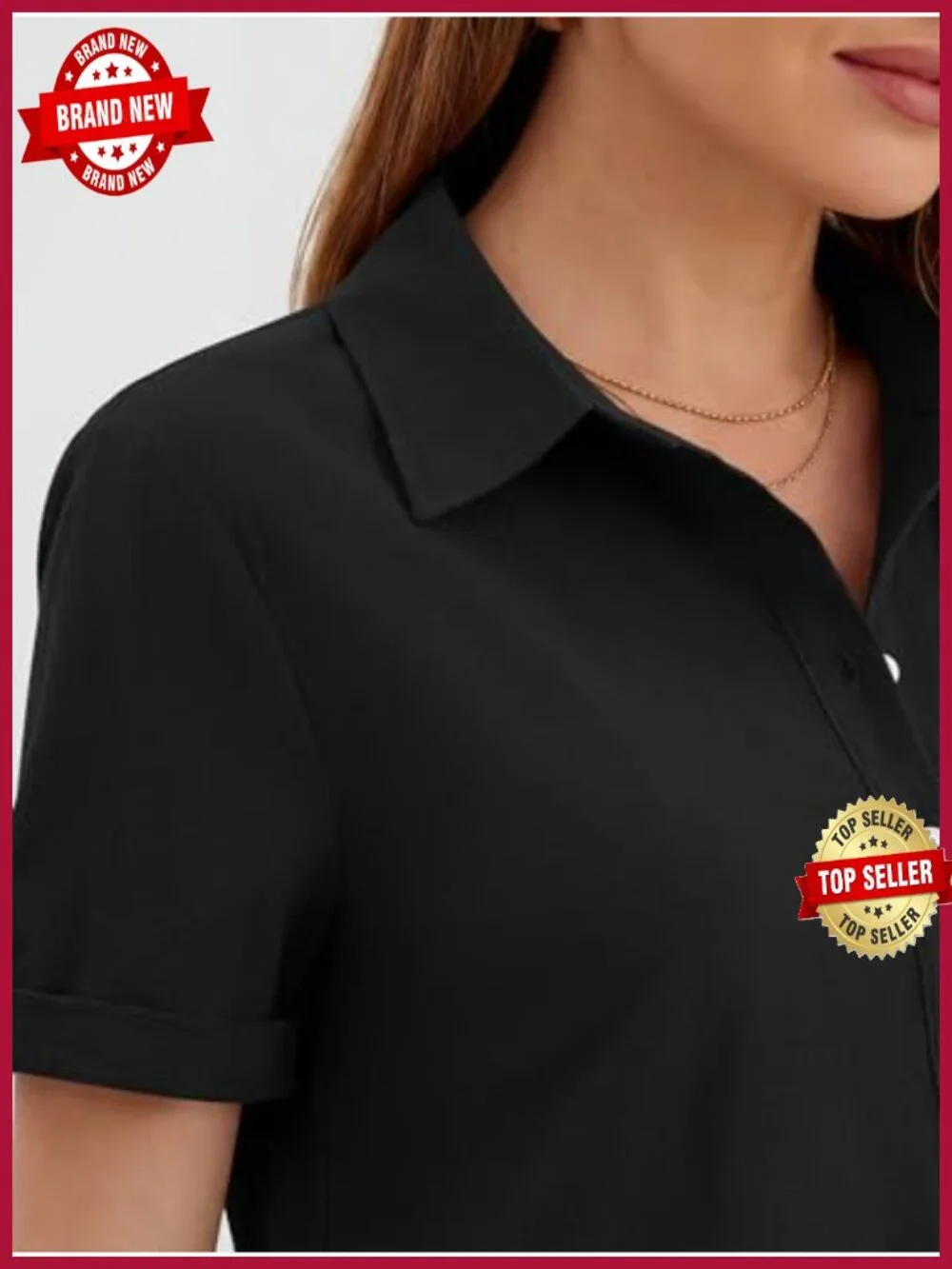 Women's Casual Shirt Dress Short Sleeve Button Polo Collar Midi